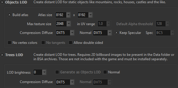 Objects and Trees LOD